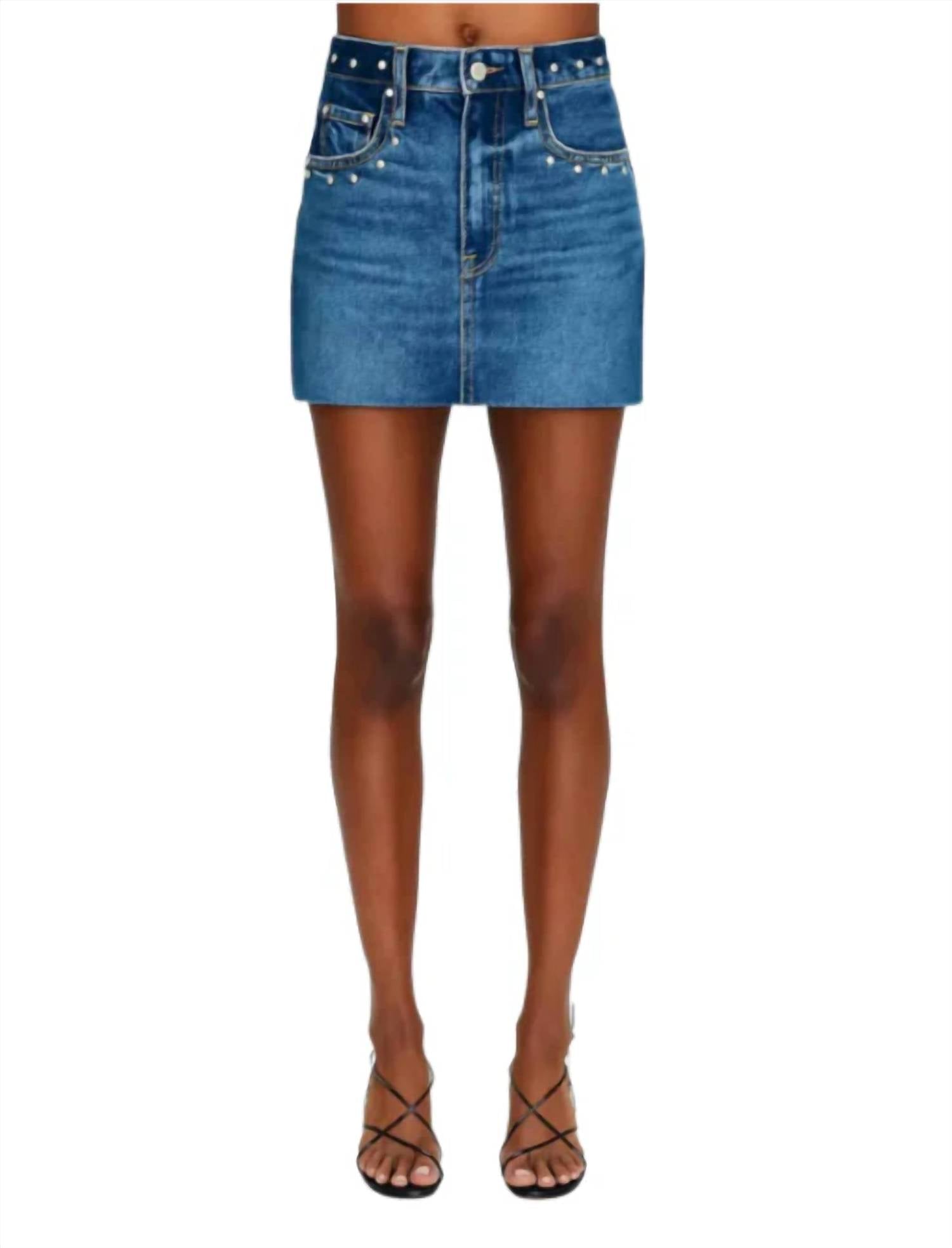 Pistola - Skye High Rise Denim Mini Skirt