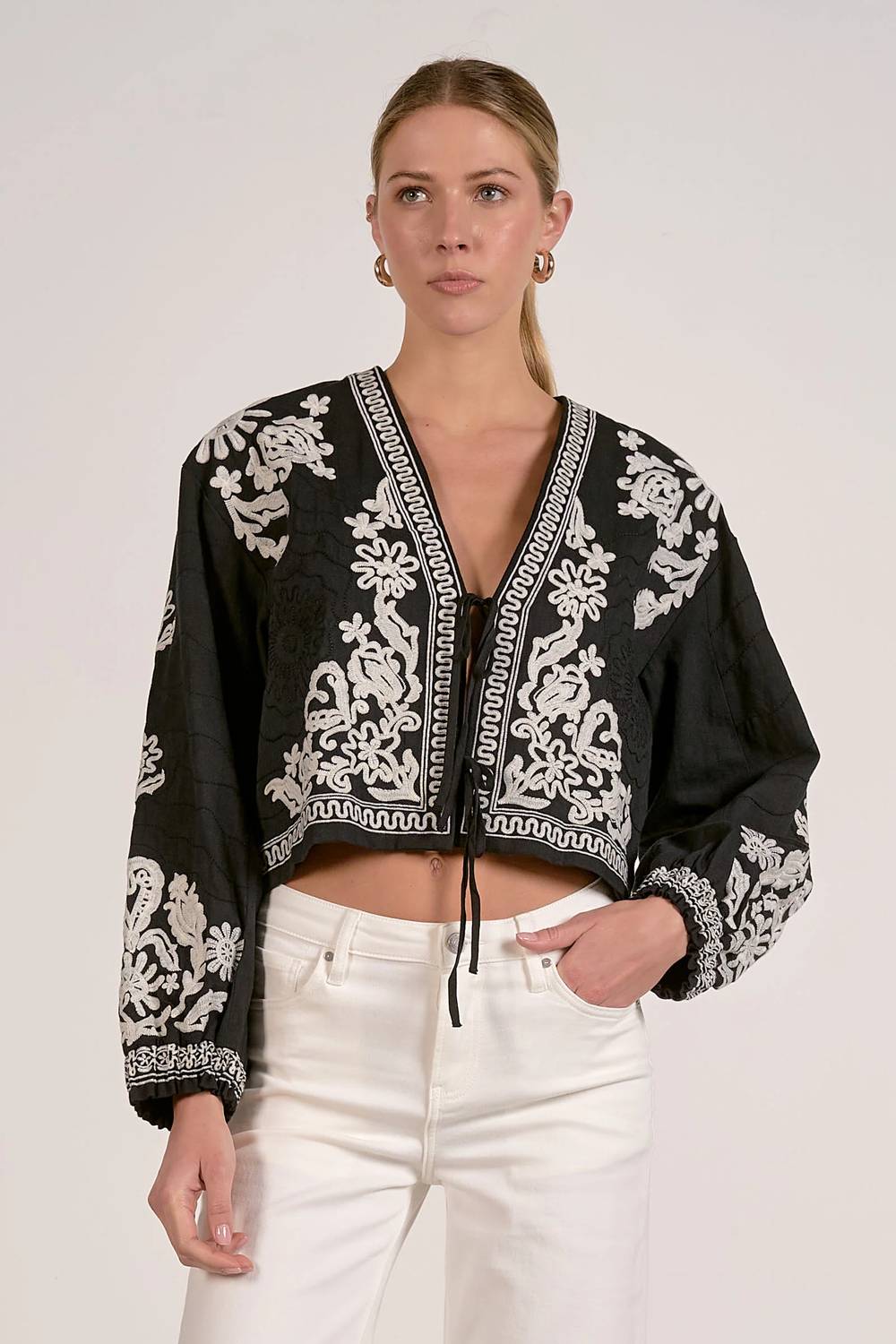 Elan - Tie Front Boho Jacket