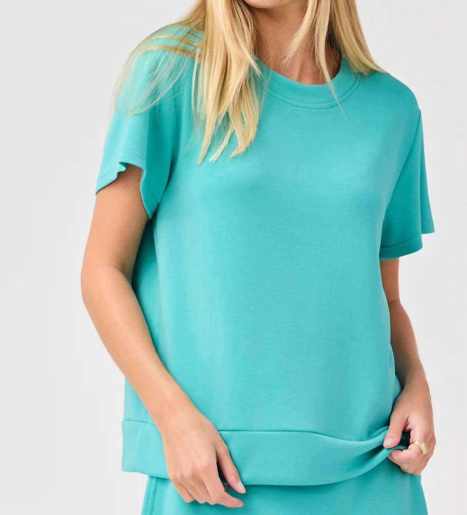 Mary Square Mckenzie Short Sleeve Top in ocean - women's t-shirt - view 6