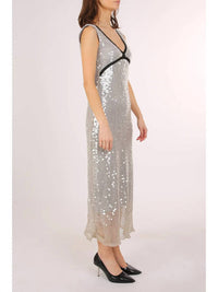 Beulah TALYN SEQUIN DRESS in silver - women's dress - alternate view