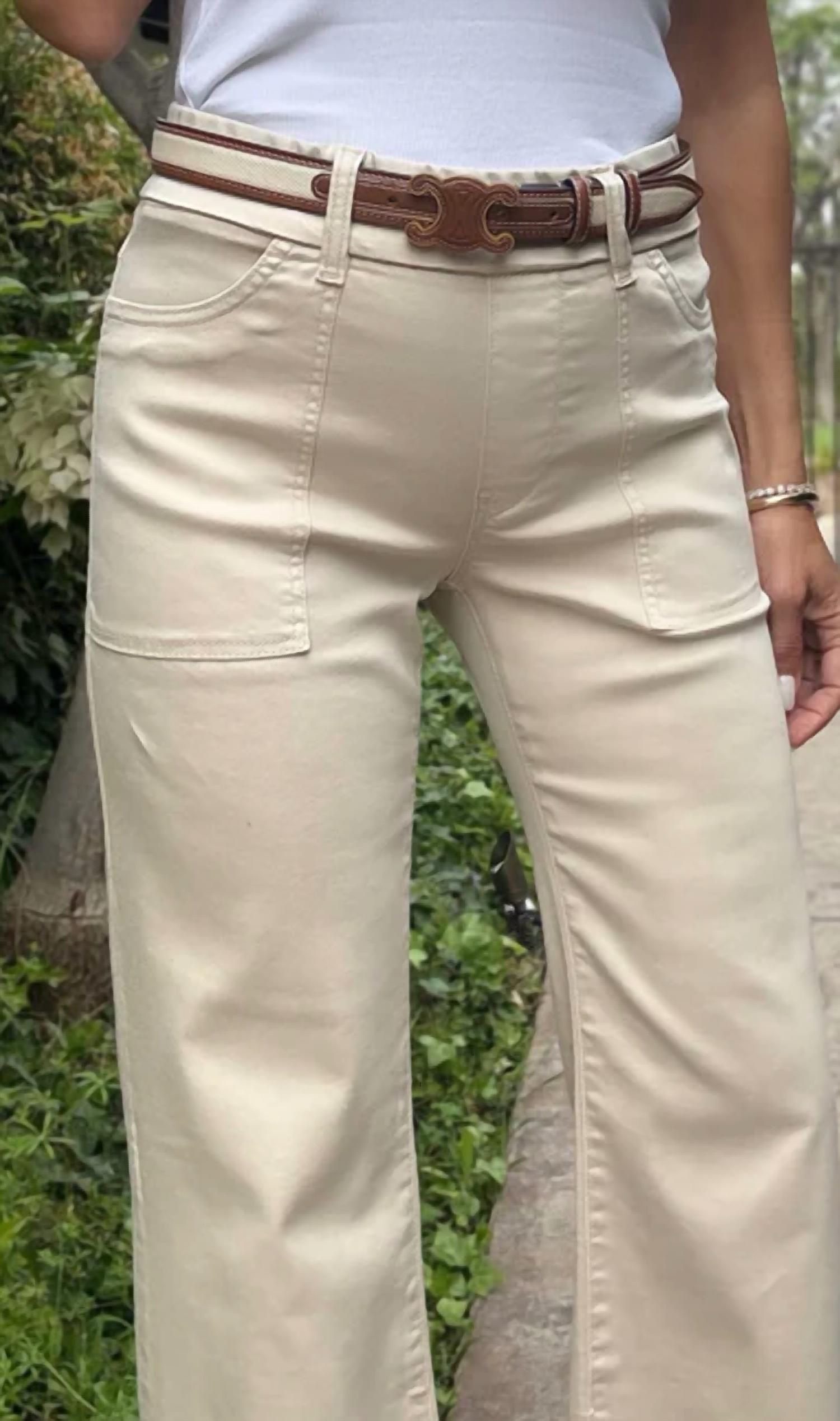 BEVY FLOG Christine Jean in cream - women's jeans - detail view