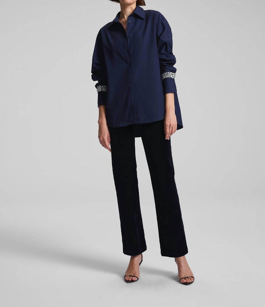 A.L.C. - Calvin Crystal Embellished Long Sleeve Shirt