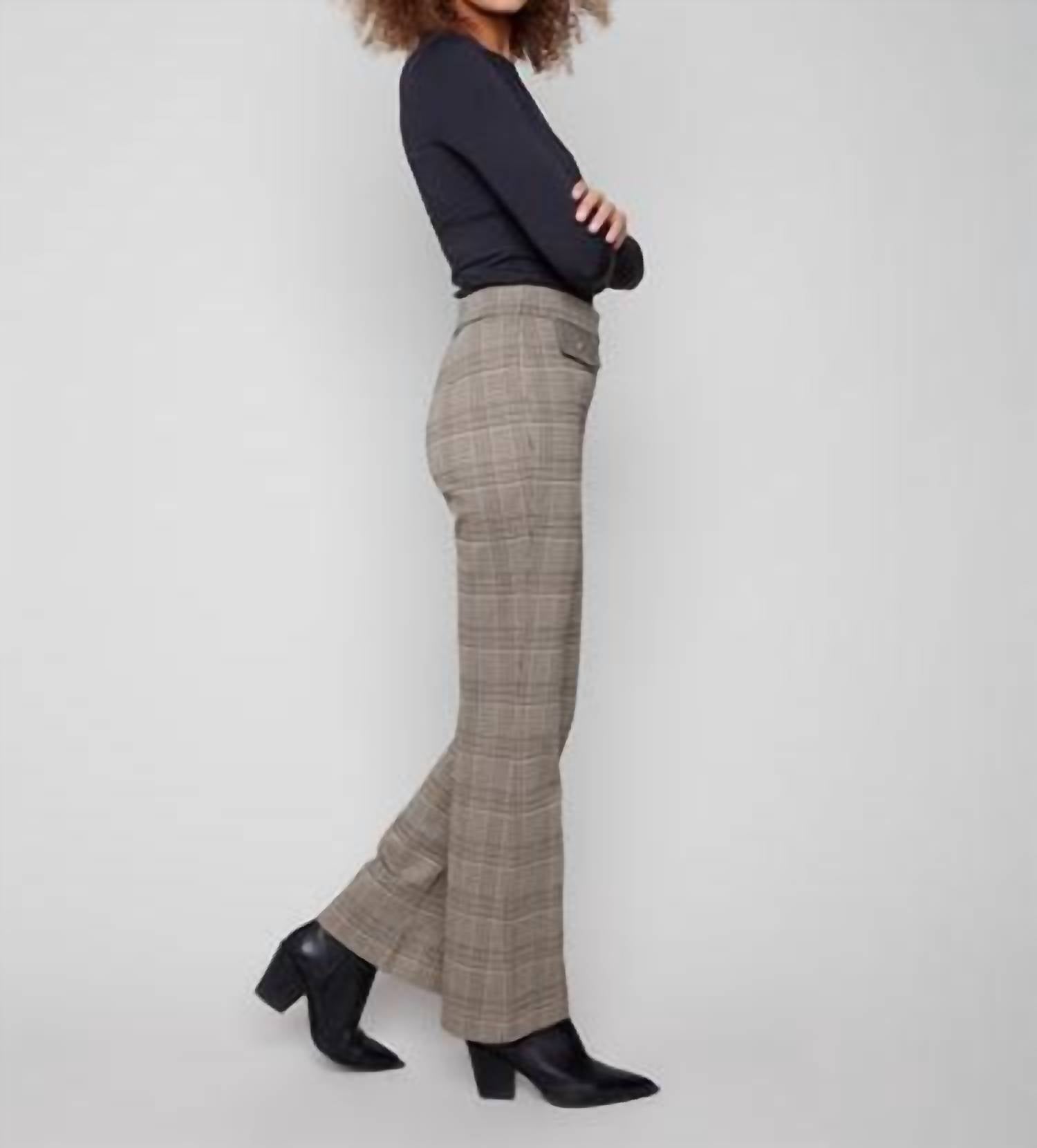 Charlie B - Glen Plaid Flare Pants