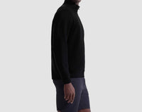 Bugatchi Uomo Textured 1/4 Zip Knit Pullover in black - men's sweater - alternate view