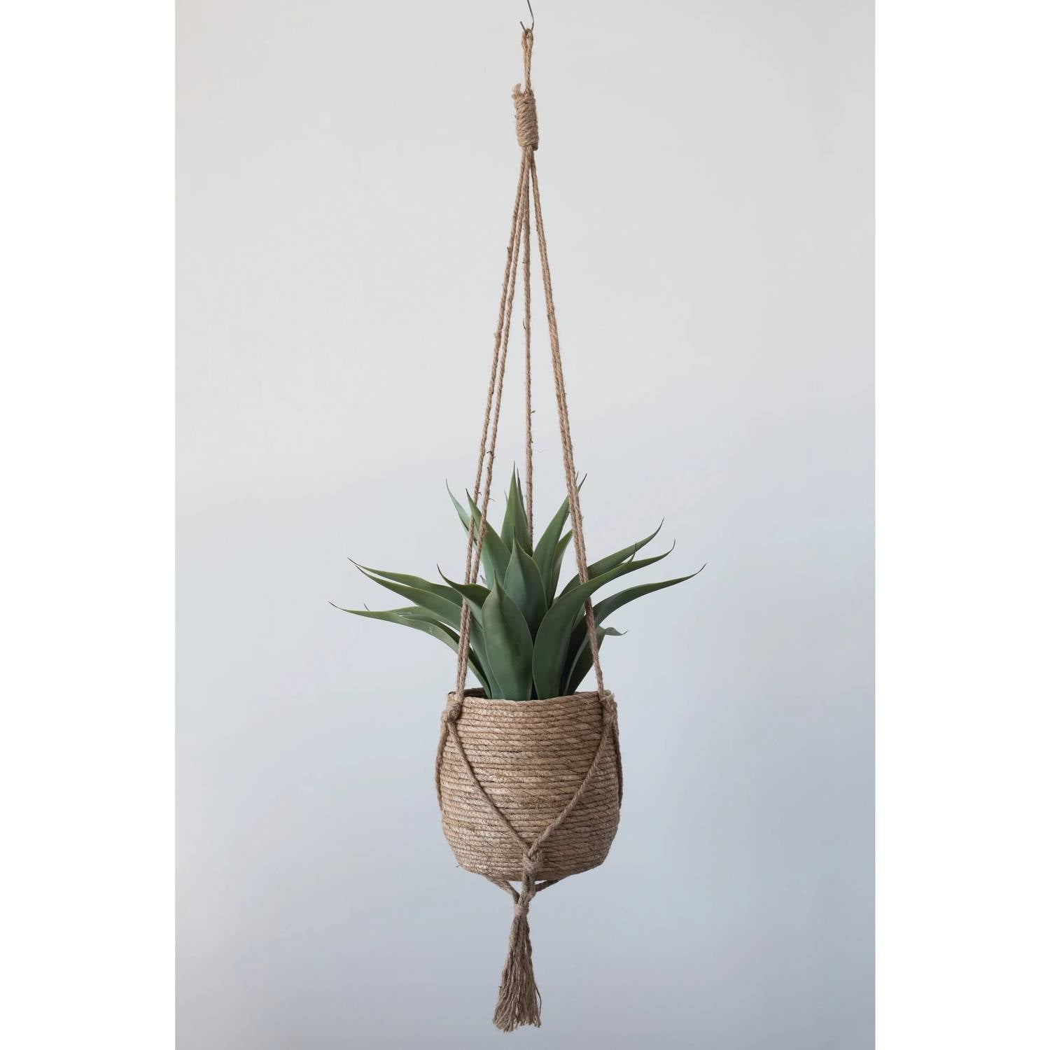 Creative Co-Op - Straw Planter with Jute Hanger