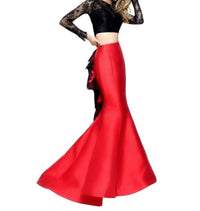 Sherri Hill Mermaid Lace Two Piece Gown in black red - women's dress - alternate view