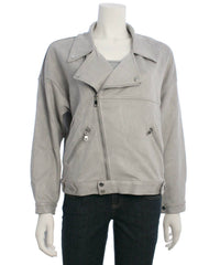Hyfve - Women's Suede Zip Up Biker Jacket