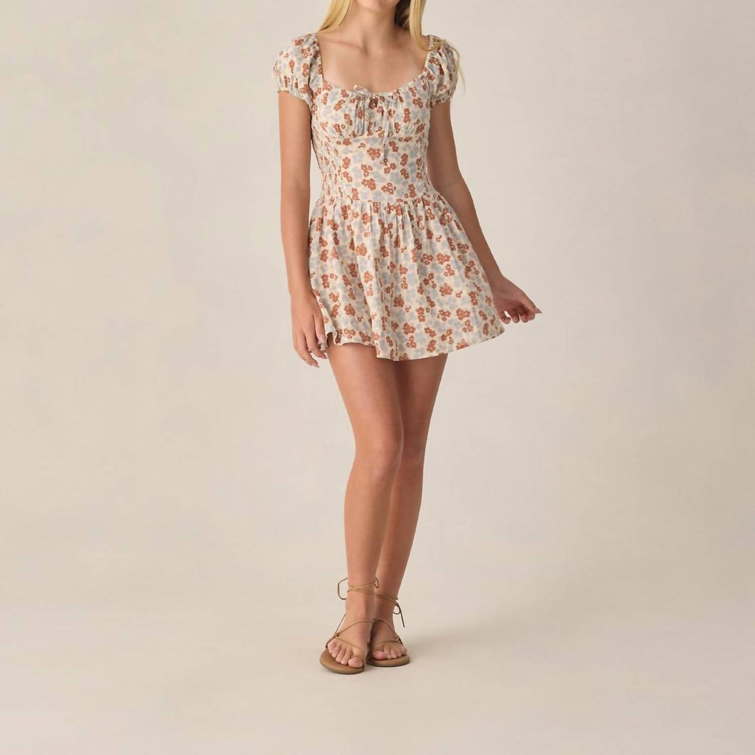Rylee + Cru Teen Alex Dress in americana floral - kids' dress - detail view