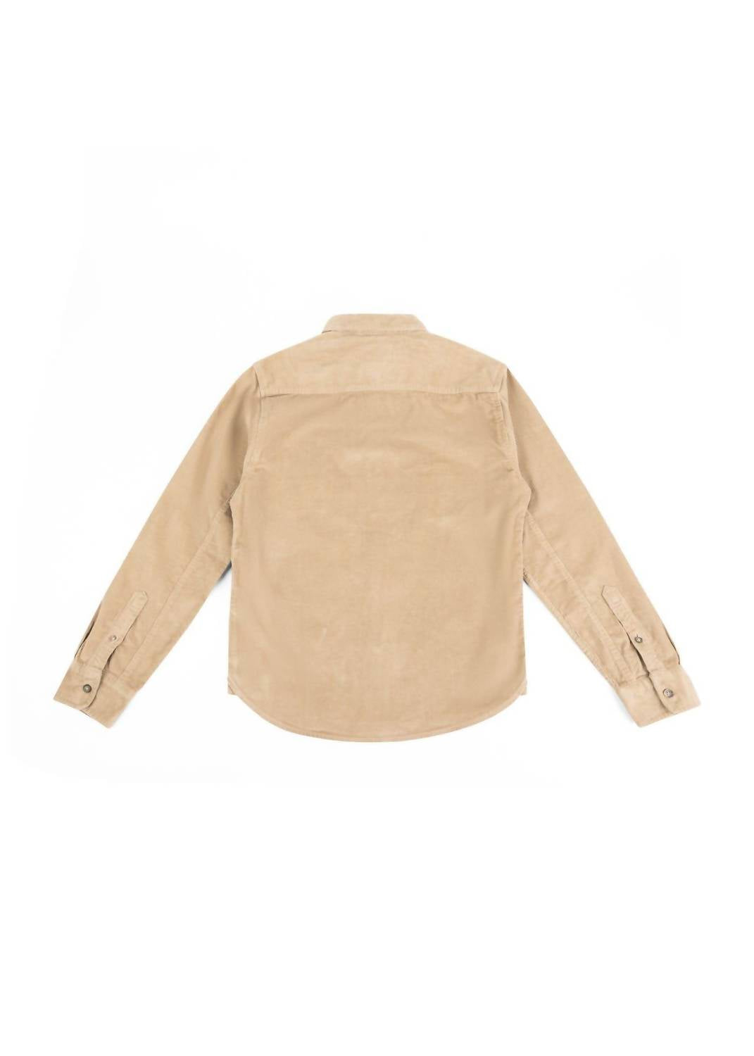 Iron & Resin Men's Drifter Corduroy Shirt in tan - men's jacket - detail view