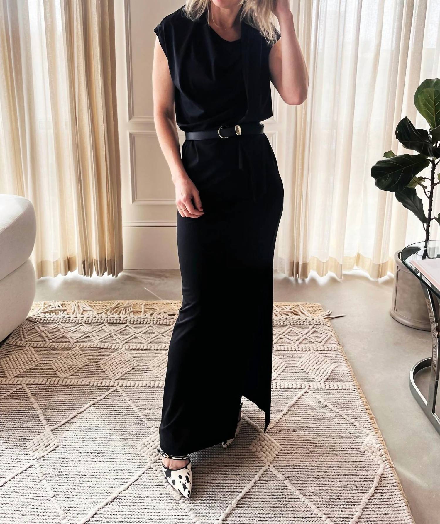 The Garment - Draped Neckline Scarf Dress