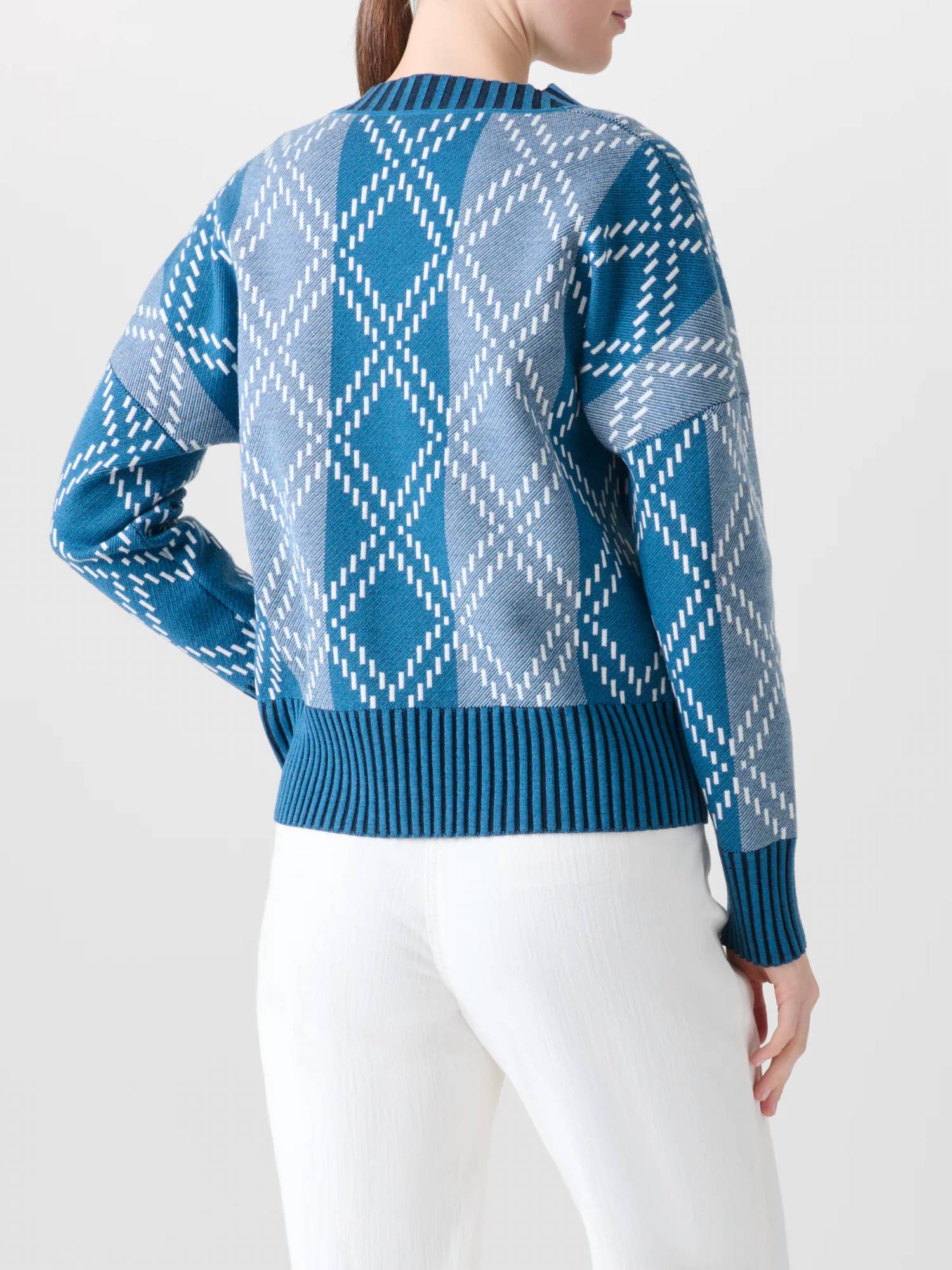 Akris Punto - Merino Diamond Jacquard Knit Sweater Set