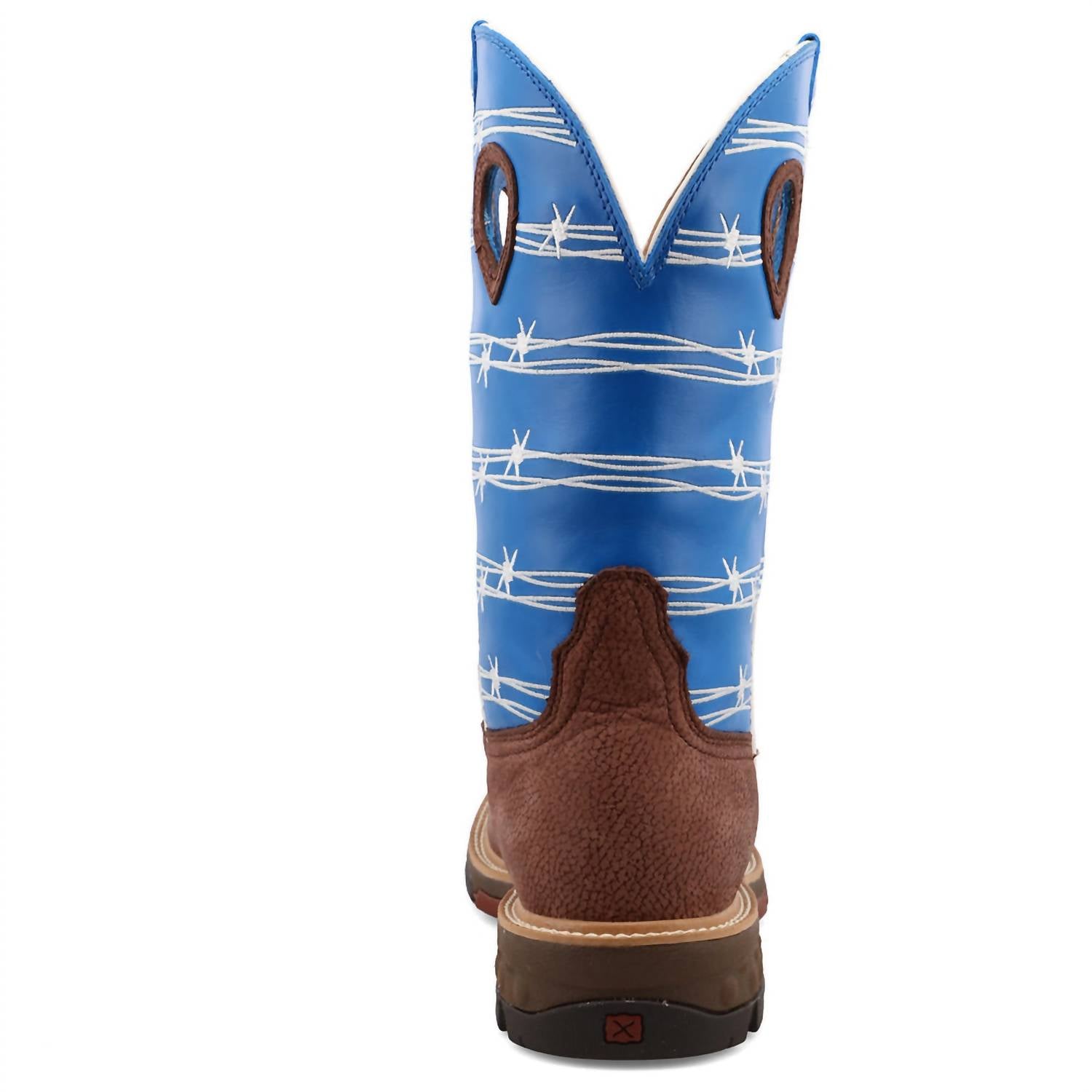 TWISTED X Men's 12" Western Work Boot in burgundy sky blue - men's boots - view 4