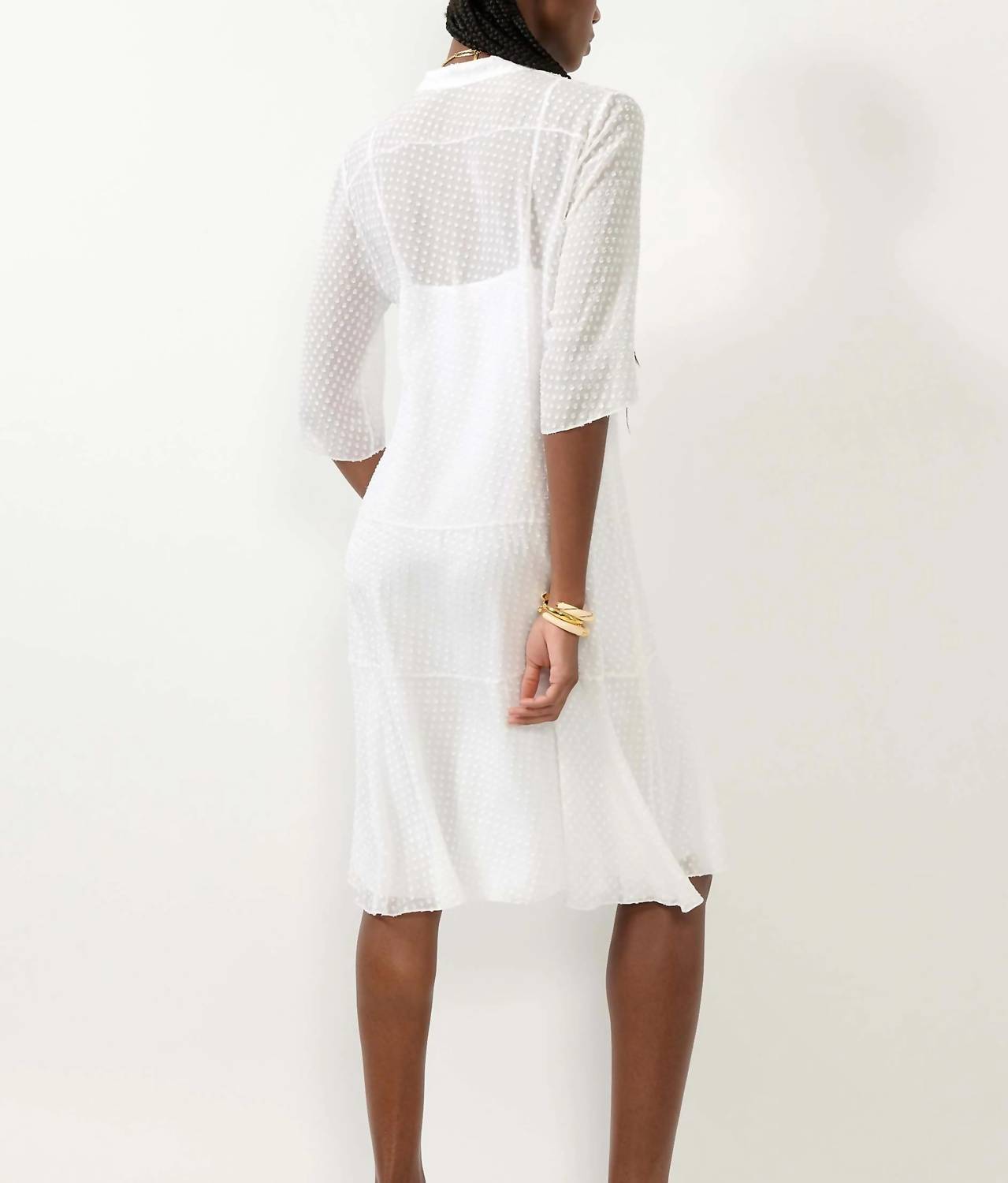 Barbara Bui - Plumetis Silk Short Sleeve Dress