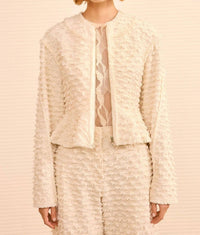 Ulla Johnson Rosalind Zip Peplum Jacket in ivory - women's jacket