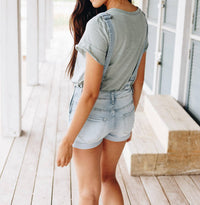 Daisy Denim Distressed Shortalls
