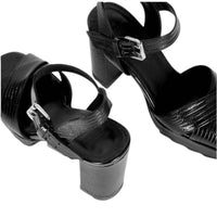 The Kooples - Women's Lizard Effect Leather Heeled Sandals