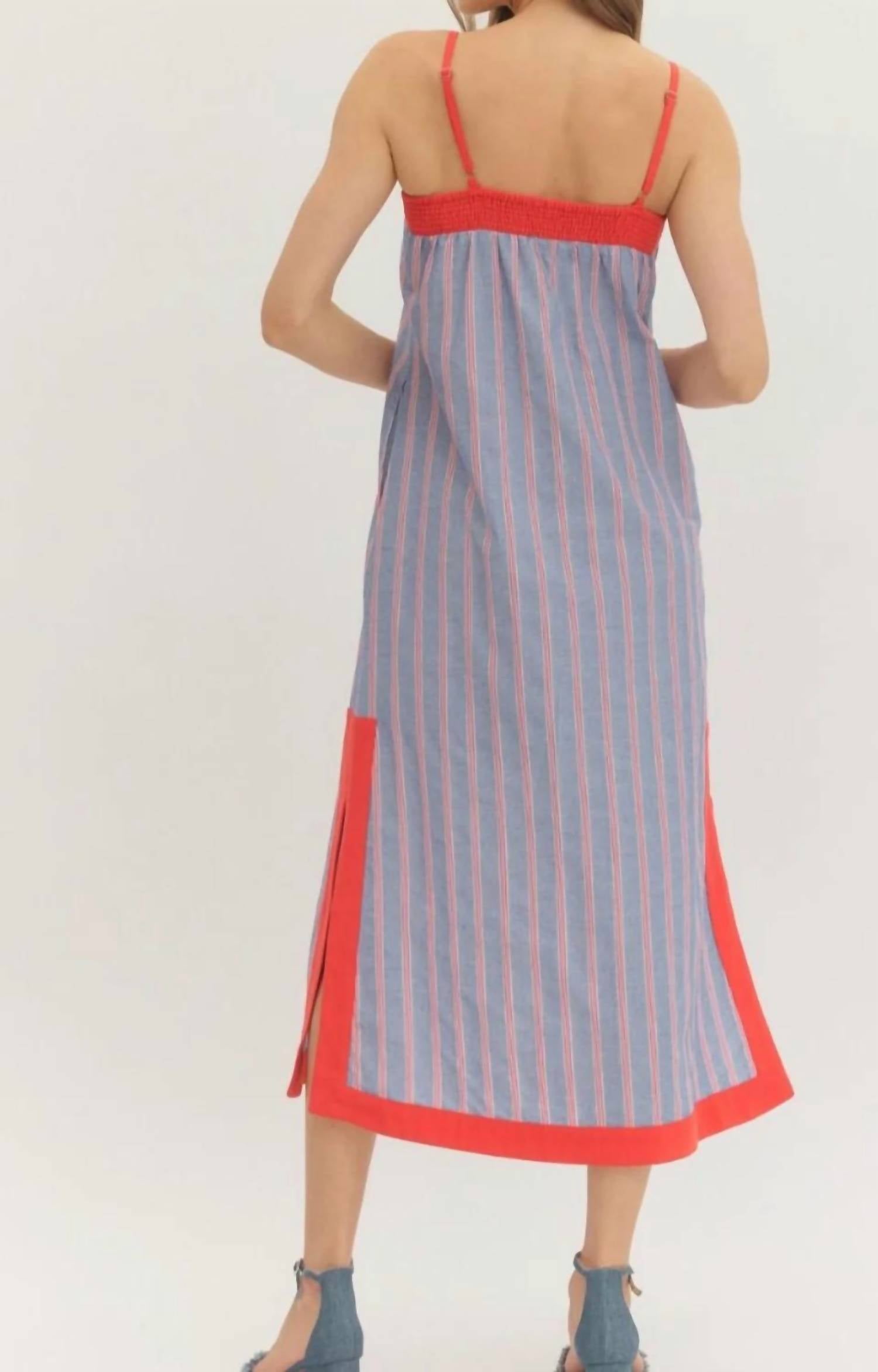 Entro - USA Pinstripe Maxi Dress