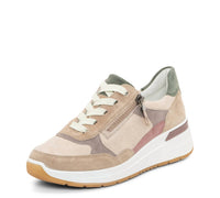 Ara - Women's Side Zip Multi-Color Mixed Material Wedge Sneaker