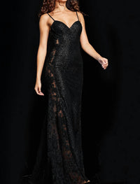 Jovani - Mermaid Lace Sequin Gown