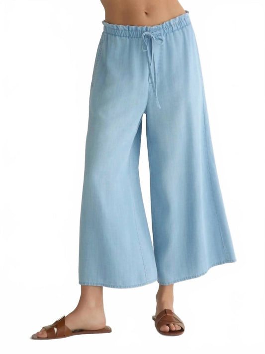 Bella Dahl - Ruffle Waist Wide Leg Crop Pants