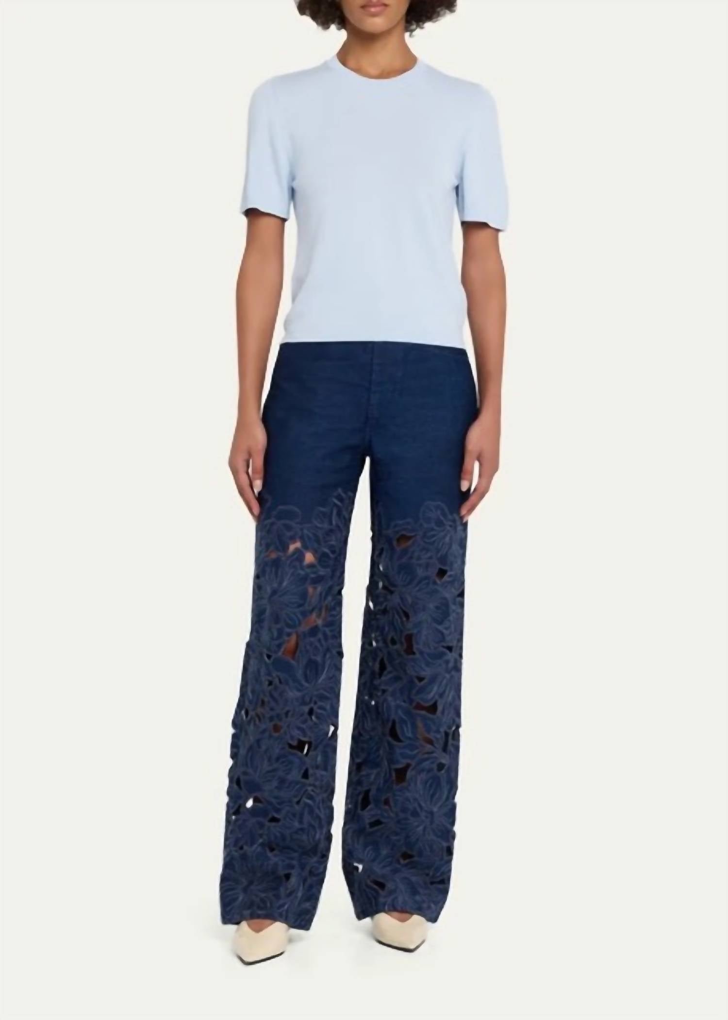 Simkhai - Betty Embroidered Straight Leg Jeans