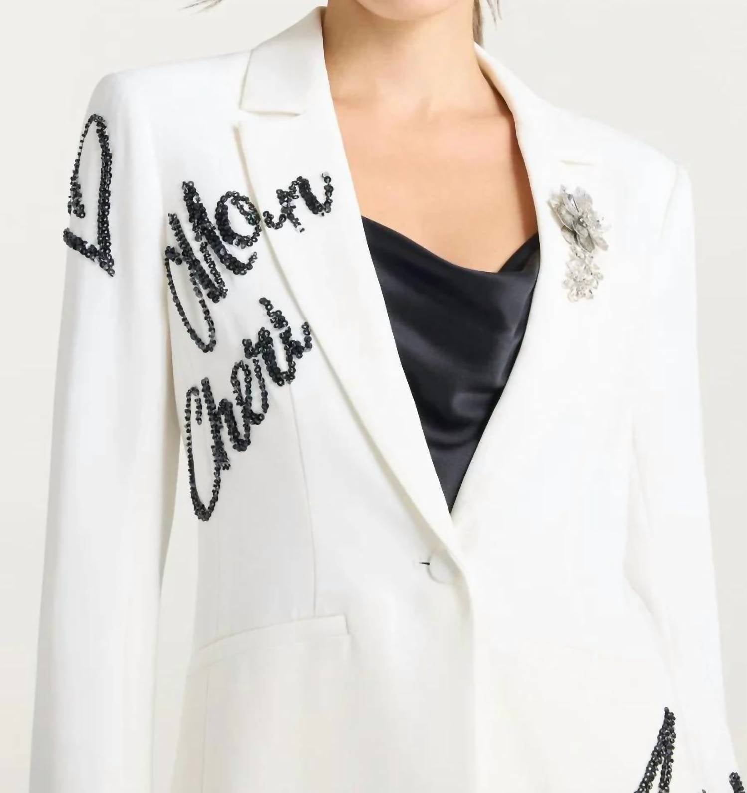 Cinq A Sept - Crushed Sequin Loveletter Karlie Blazer