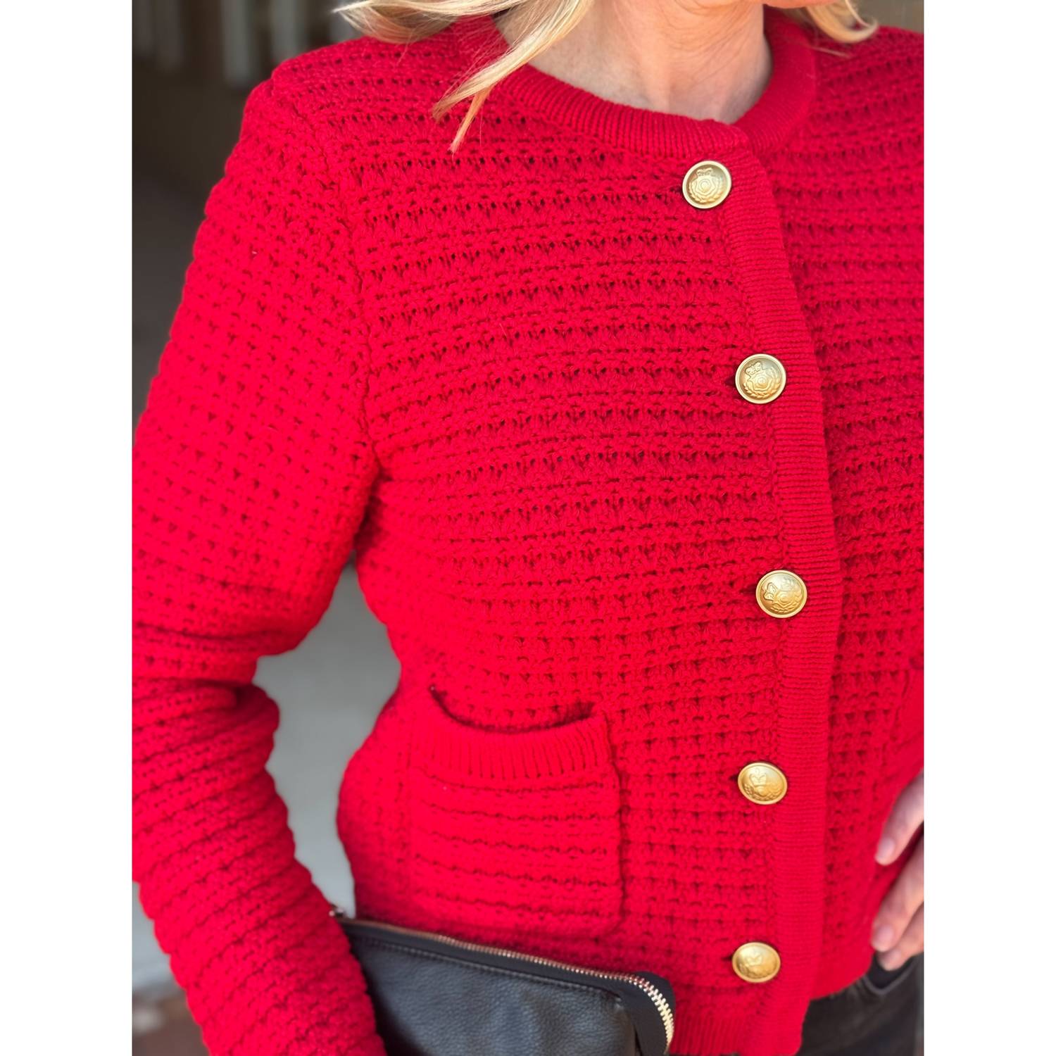 DEAR JOHN DENIM Cambria Novelty Cardigan Sweater in salsa - women's cardigan - view 4