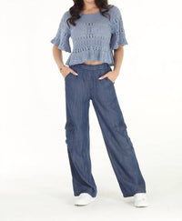 Paparazzi - Tencel Wide Leg Cargo Pant