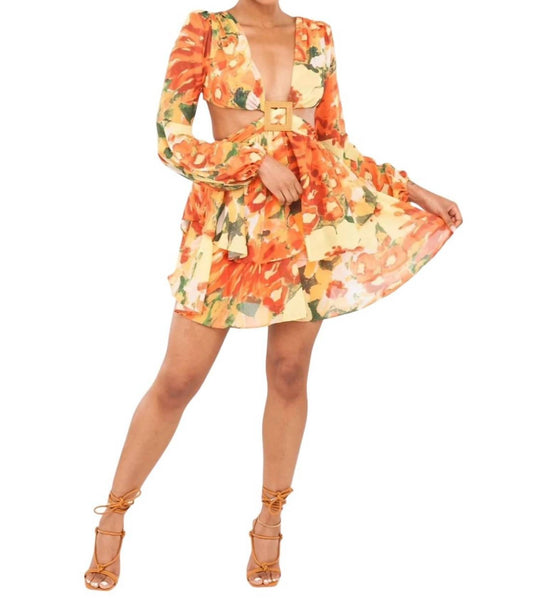 Luxxel - MINI DRESS WITH CUTOUT