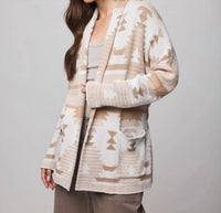 Splendid Cierra Knit Cardigan in burnt orange aztec - women's cardigan - view 5