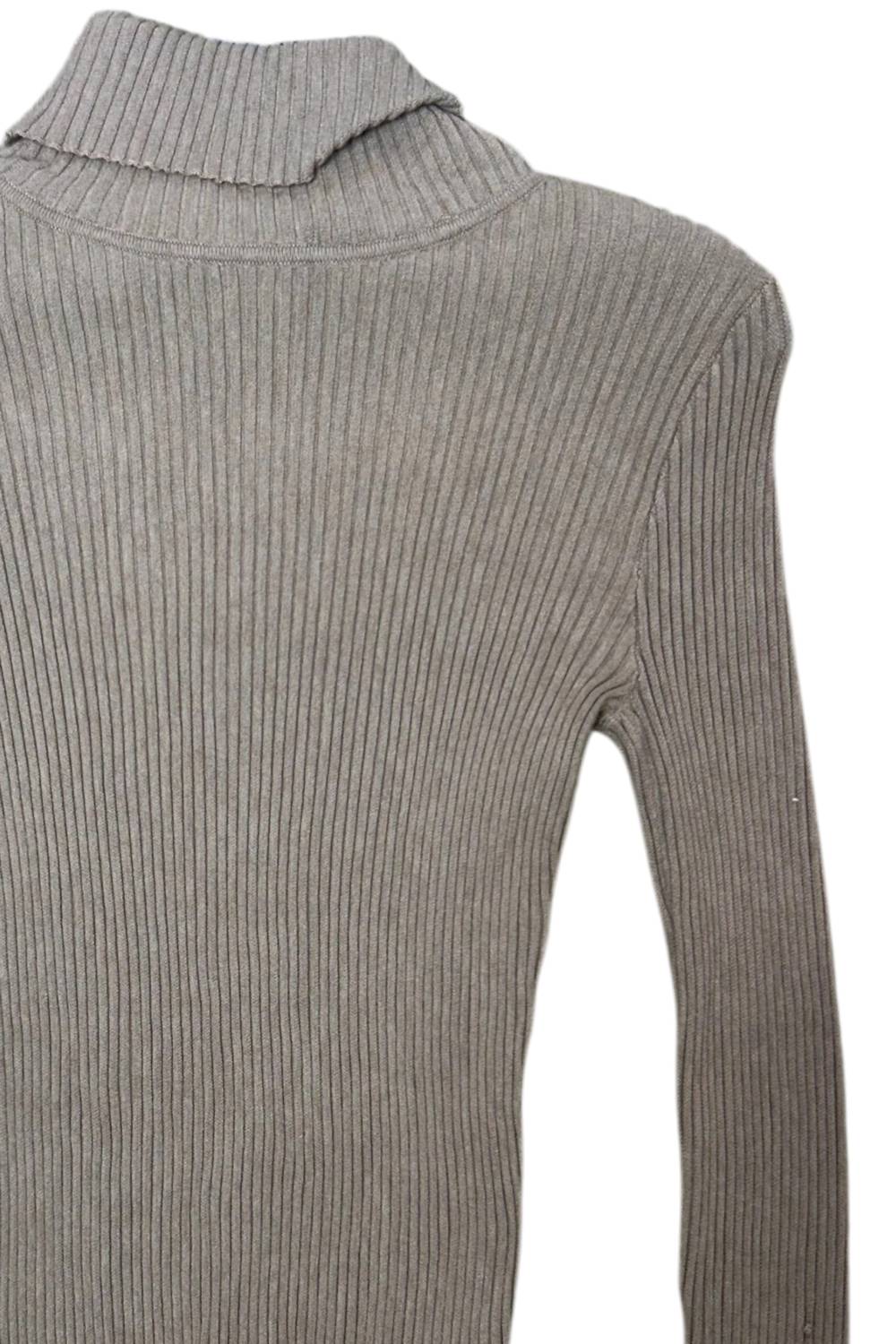 J. Society - Women's Striped Ribbed Turtleneck Top