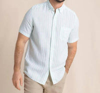 Southern Tide - Crepe Myrtle Striped Linen Short Sleeve Sport Shirt