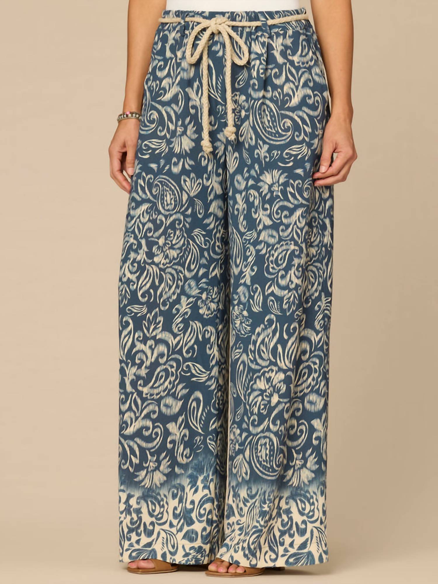 Democracy - Ab" Leisure Skyrise Rope Belt Wide Leg Pants