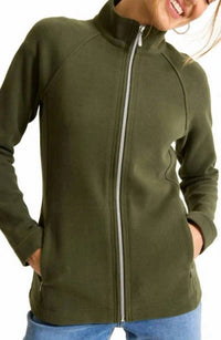 TOMMY BAHAMA New Aruba Full Zip Sweatshirt in banana leaves - women's sweater - detail view