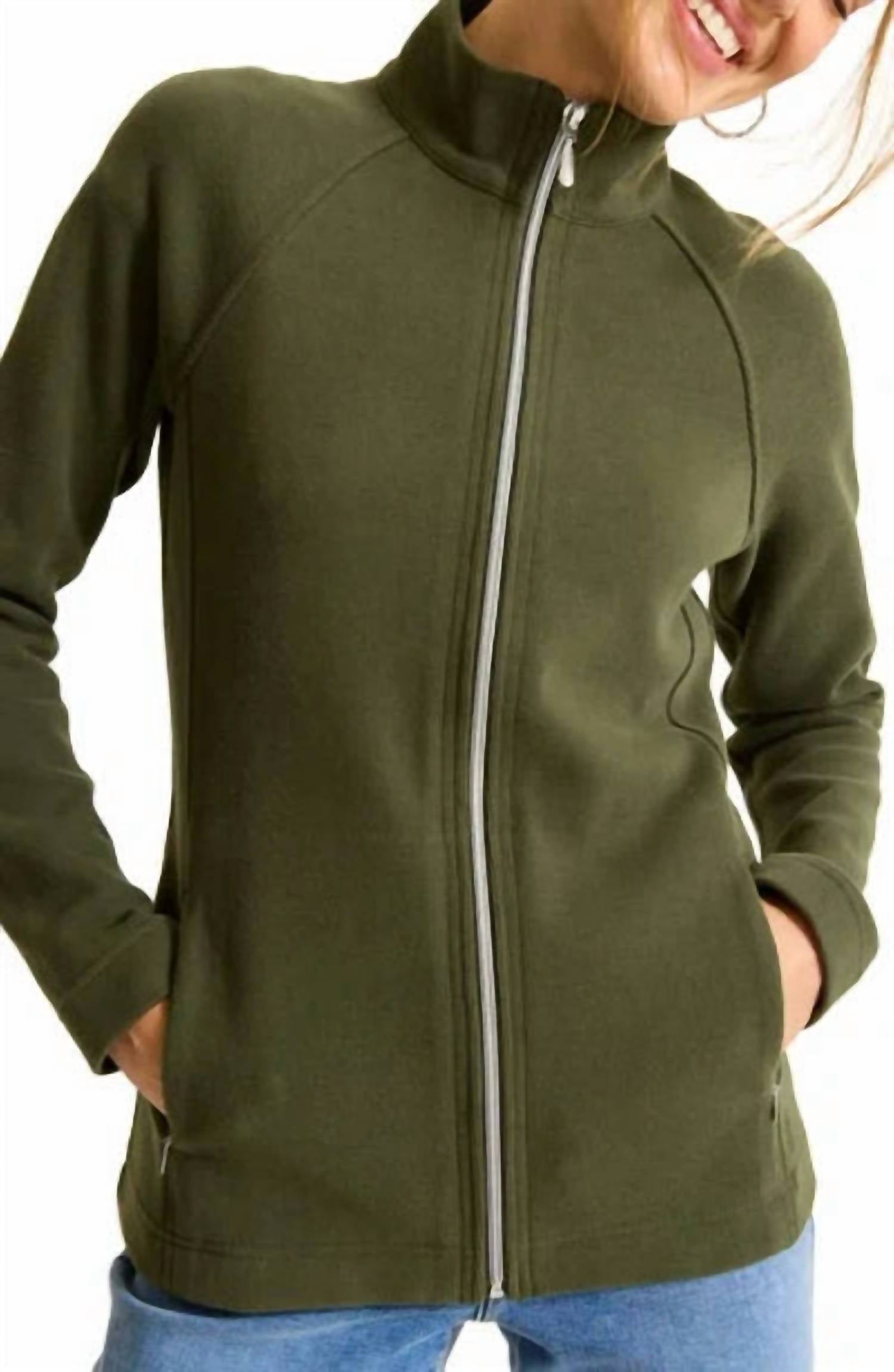 TOMMY BAHAMA New Aruba Full Zip Sweatshirt in banana leaves - women's sweater - detail view