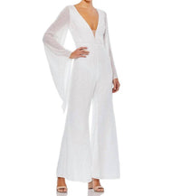 Ieena For Mac Duggal - Formal Bell Sleeve Sequins Jumpsuit