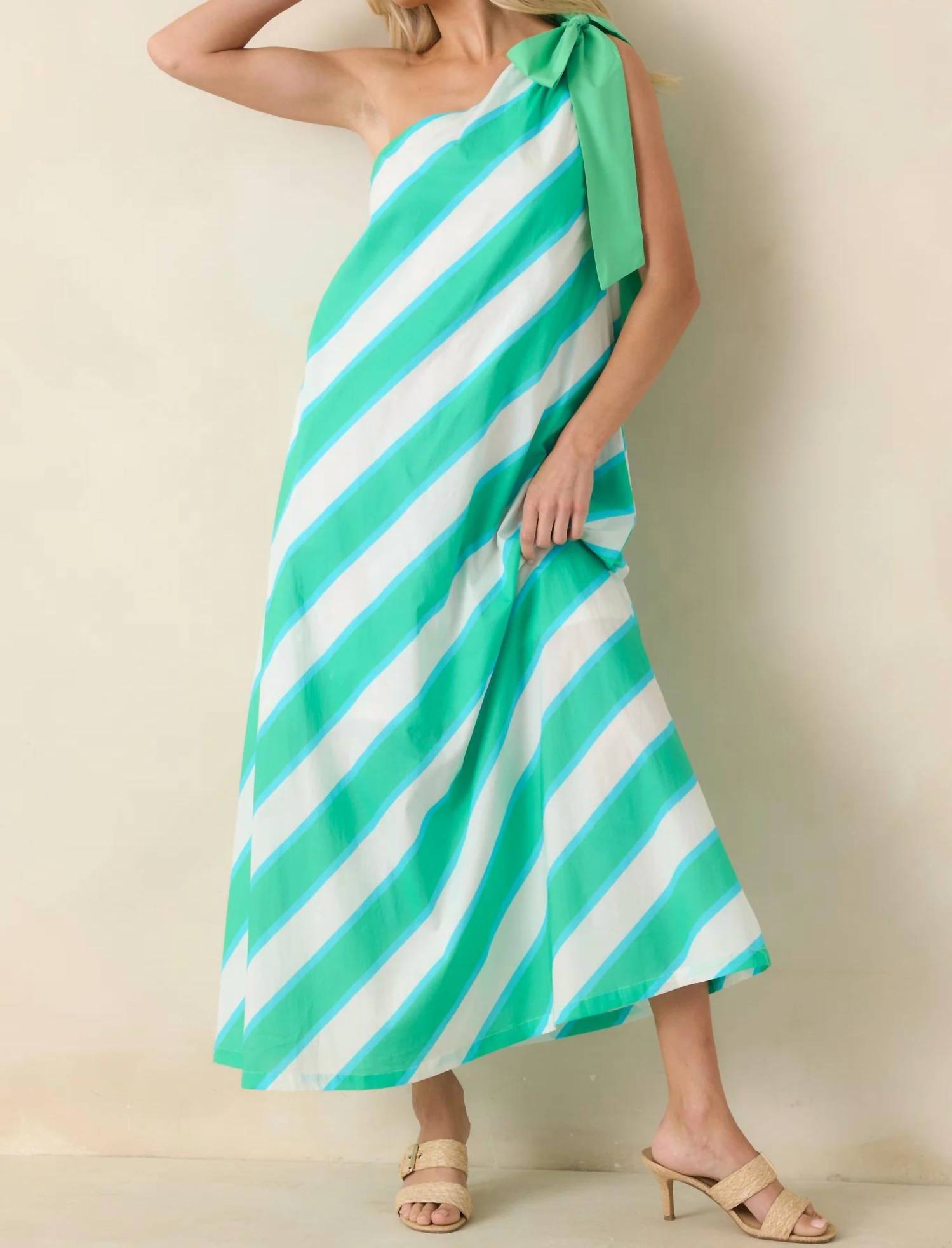 Entro - Bow One Shoulder Midi Dress