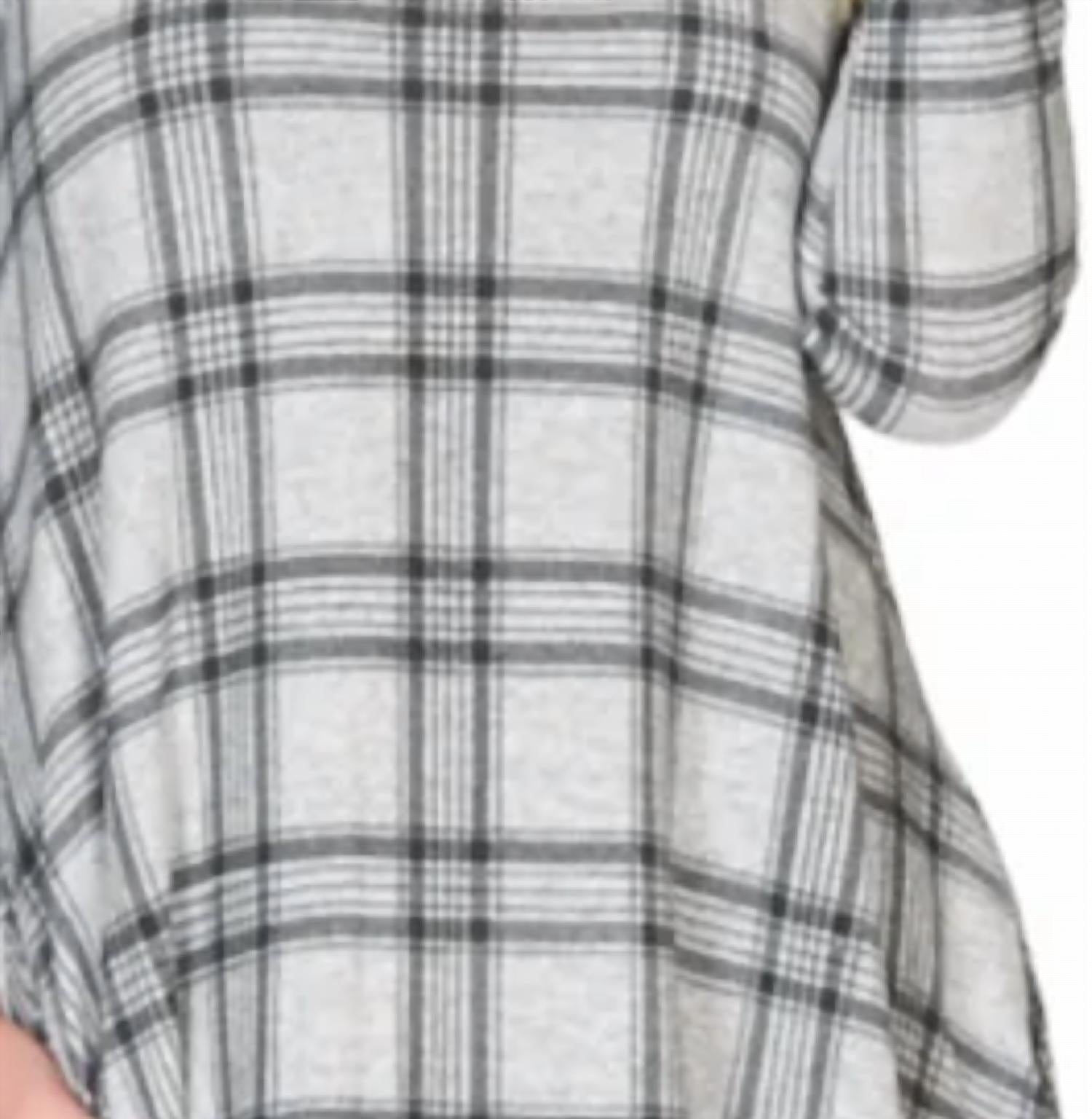 Papillon - Plaid A-line Sweater Dress With Pockets