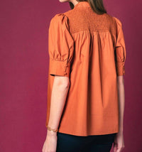 THE SHIRT The Saylor Shirt in caramel - women's shirt - detail view