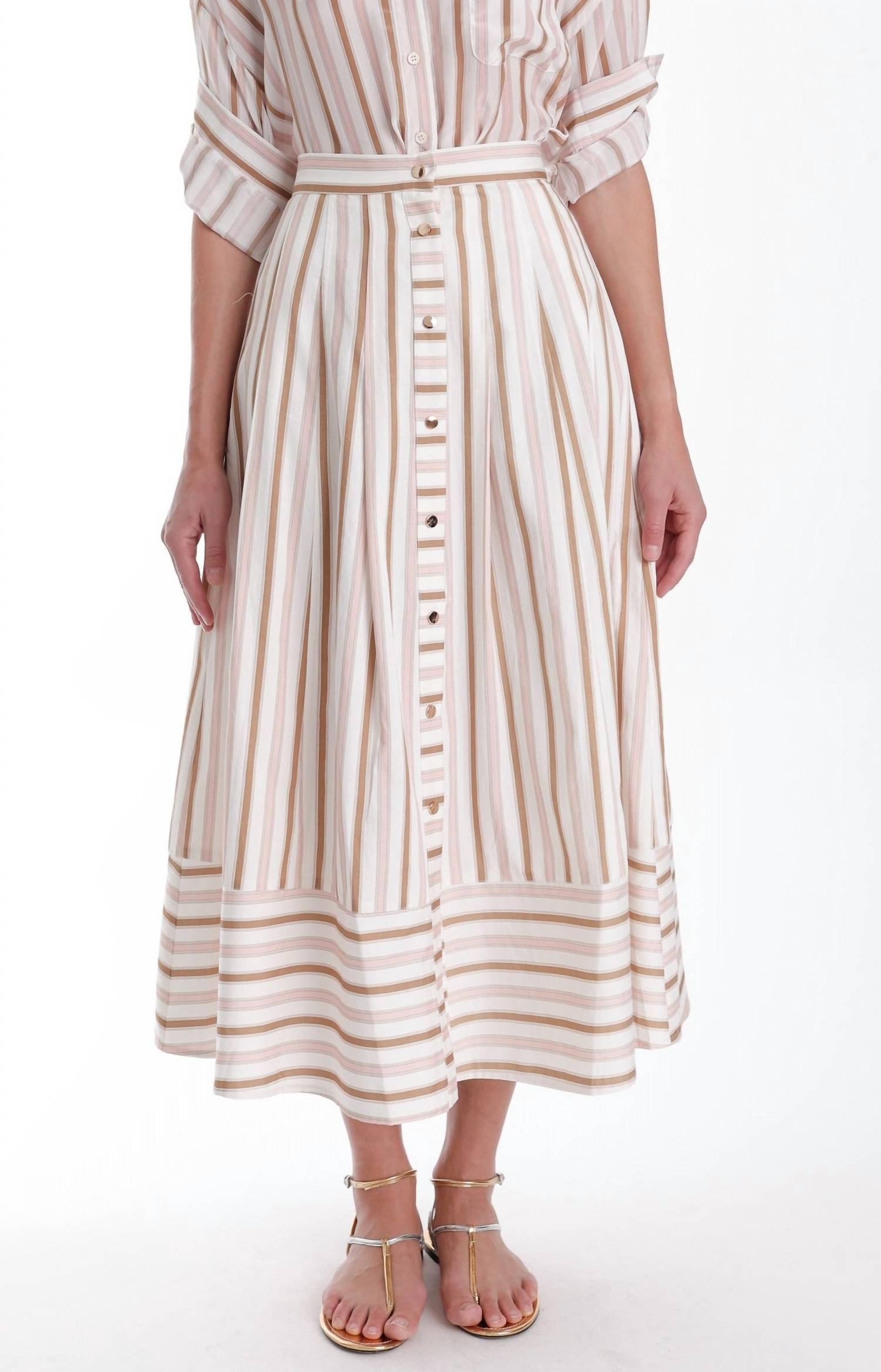 Karina Grimaldi - Spencer Striped Midi Skirt