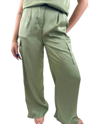 Bishop + Young - Pull on Satin Cargo Pant
