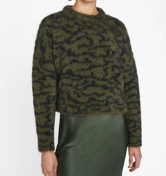 ABSTRACT JACQUARD CREW SWEATER