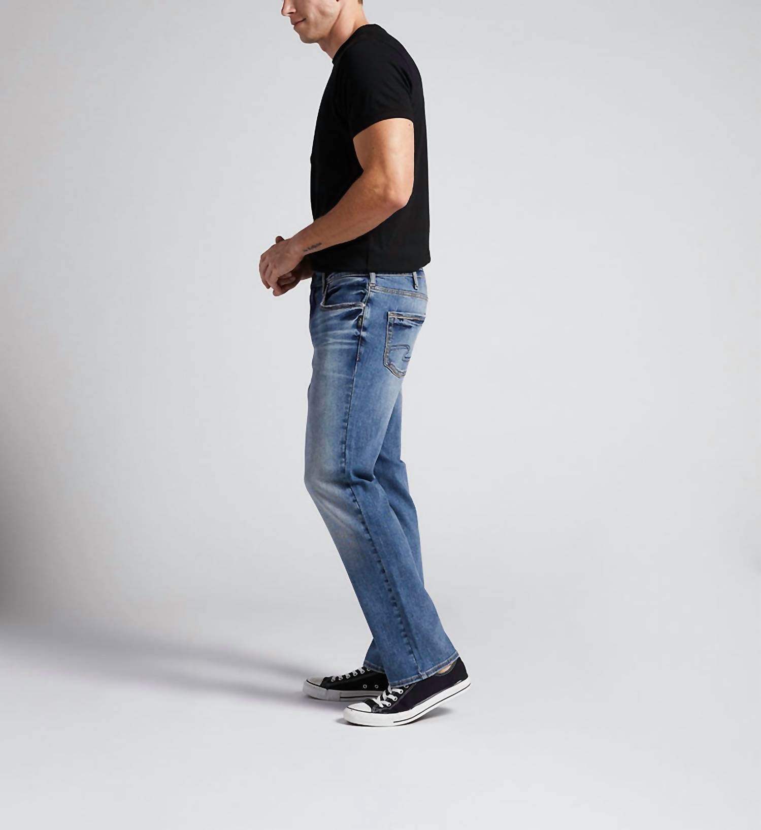 Silver Jeans Co Allan Jeans in indigo - men's jeans - detail view