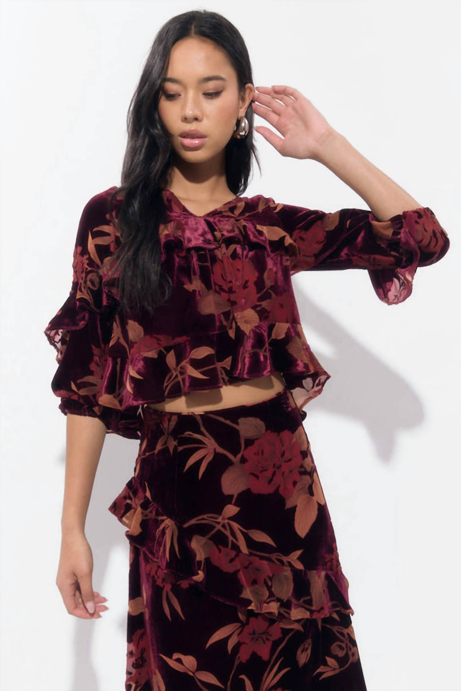 Adelyn Rae - Reese V Neck flutter sleeve Top