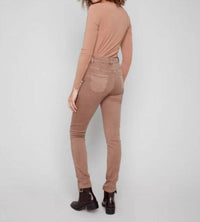 CHARLIE B Cuffed Twill Pants in truffle - women's pants - alternate view