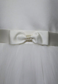 Tha Canadian Profile - Girl's Communion Dress With Italian Satin With Bow