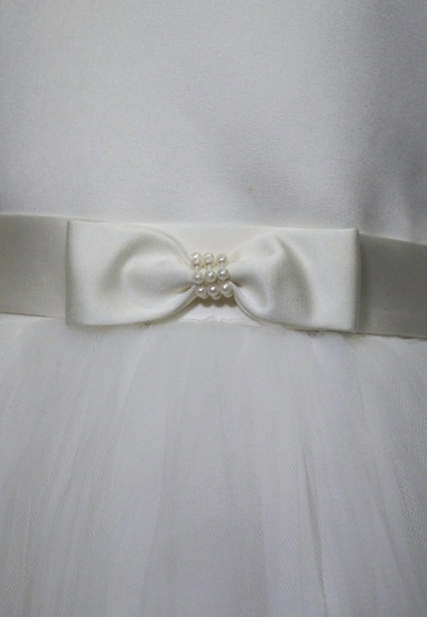 Tha Canadian Profile - Girl's Communion Dress With Italian Satin With Bow