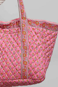 Pol - Bohemian Roomy Fit Floral Print Woven Tote Bag