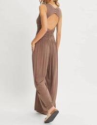 Sweet Lovely By Jen - Jersey Knit Sleeveless One-piece Jumpsuit