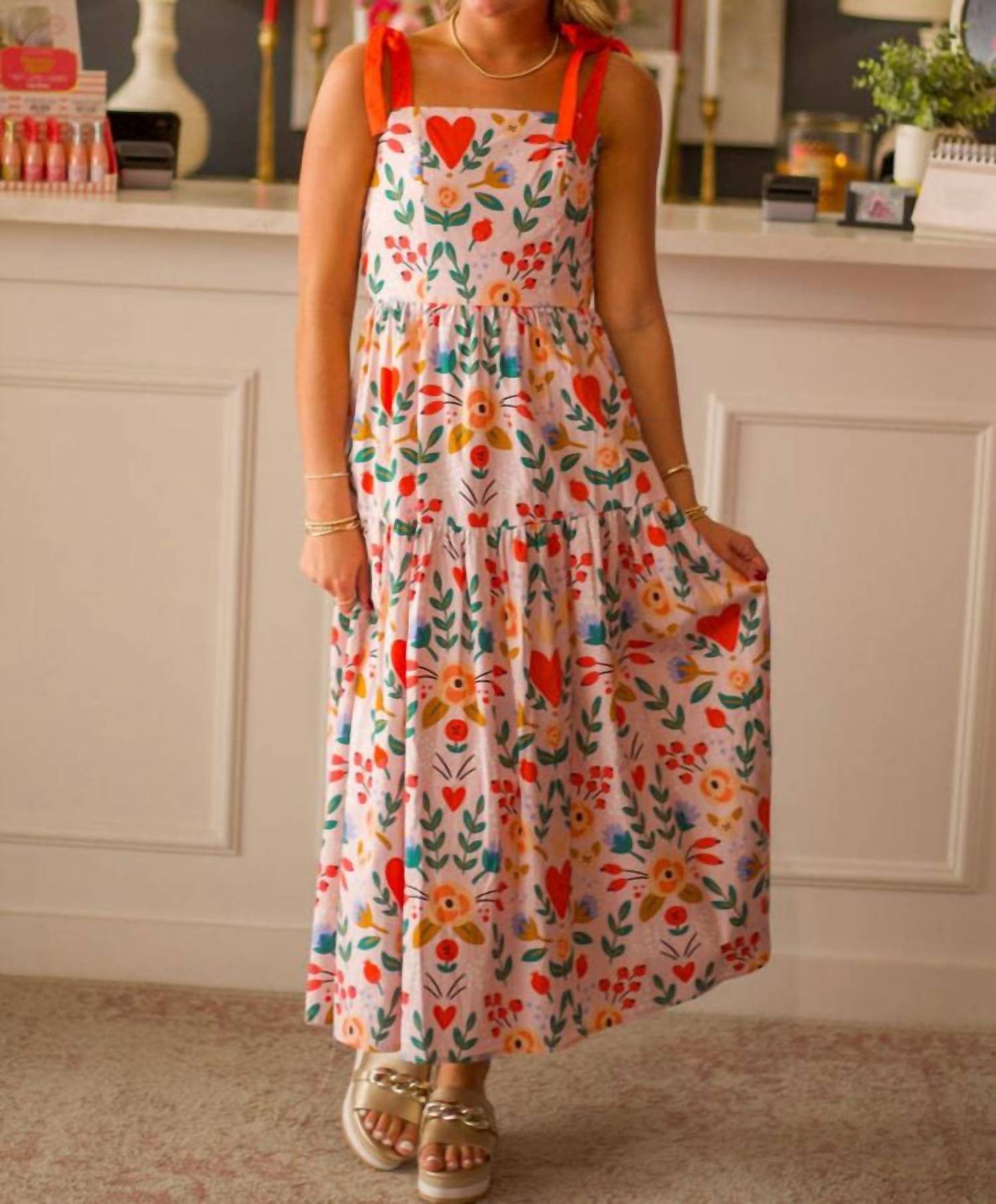 Sincerely Ours Alexa Dress in romantic flower - women's dress - detail view
